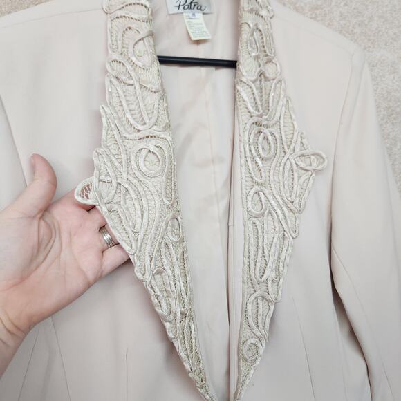 Vintage Patra Blazer Coat Size 18 Embroidered NWT Size XL 1X Cream Khaki - Picture 4 of 9